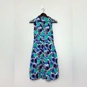 UNTUCKit Women's Blue Sleeveless Tropical Floral KENZIE Shirt Dress Size 8